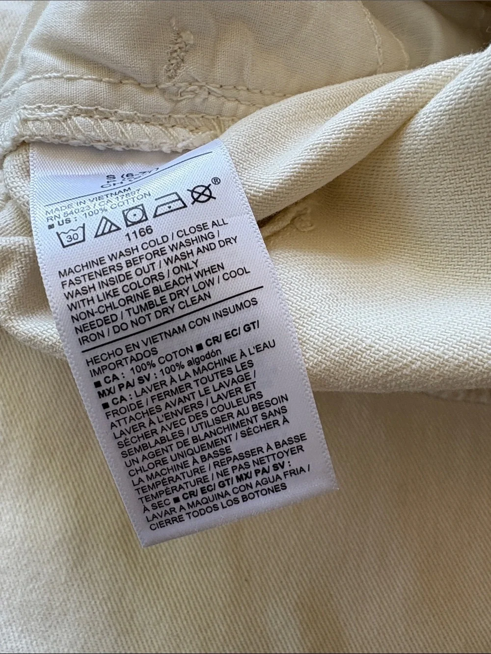 NWOT Old Navy Cream High Rise Baggy Pants S(6-7)